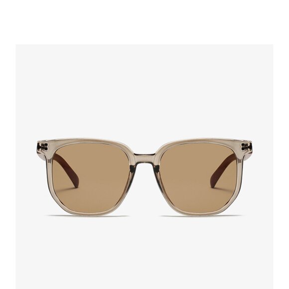 Retro Brown Large Frame Sunglasses Square Wood Grain Glasses Sunglasses main image 12